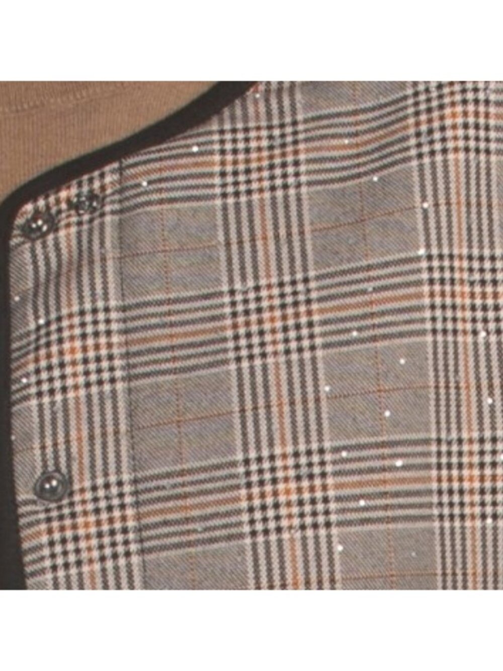 NICOLE MILLER Rhinestone Embellished Check Jacket - Picture 3 of 3